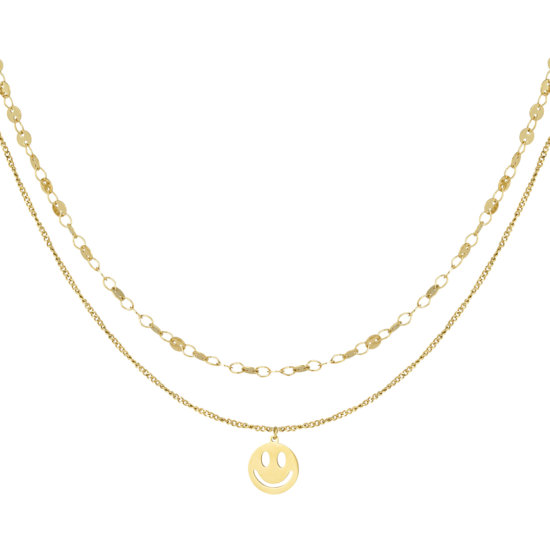 Halskette Smiley Gold Edelstahl