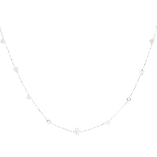 Halskette Kleeblatt Silber Edelstahl