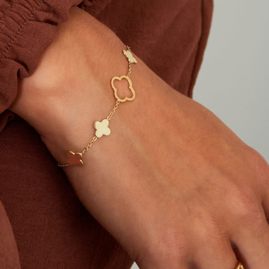 Armband Clovers delstahl Gold