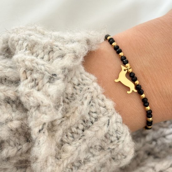 Armband Dackel Schwarz Edelstahl
