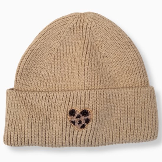 Mütze Herz Leo Beige