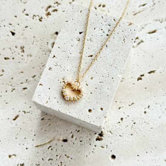 Halskette Heart Diamond Gold Edelstahl