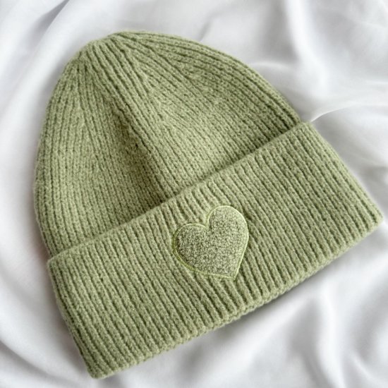 Mütze Herz Grün