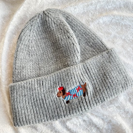 Mütze Dackel Grau Mütze Dackel Grau