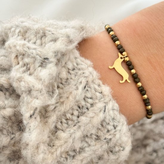 Armband Dackel Grün Edelstahl