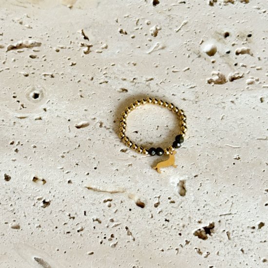 Ring Dackel Gold Schwarz Edelstahl