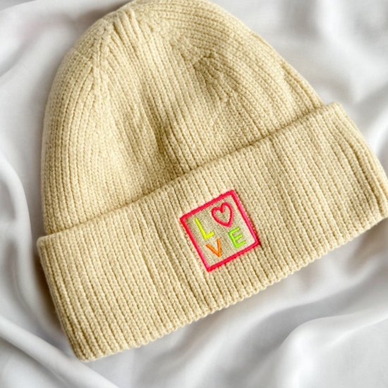 Mütze Love Creme Mütze Love Creme