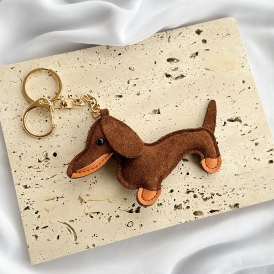 Schlüsselanhänger Dackel Braun