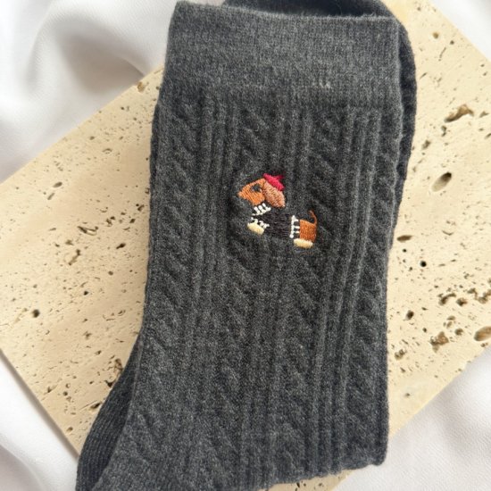 Socke Dackel Grau Socke Dackel Grau