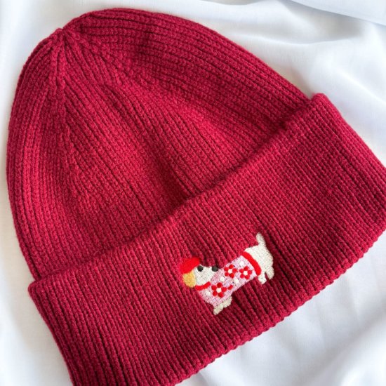 Mütze Dackel Rot