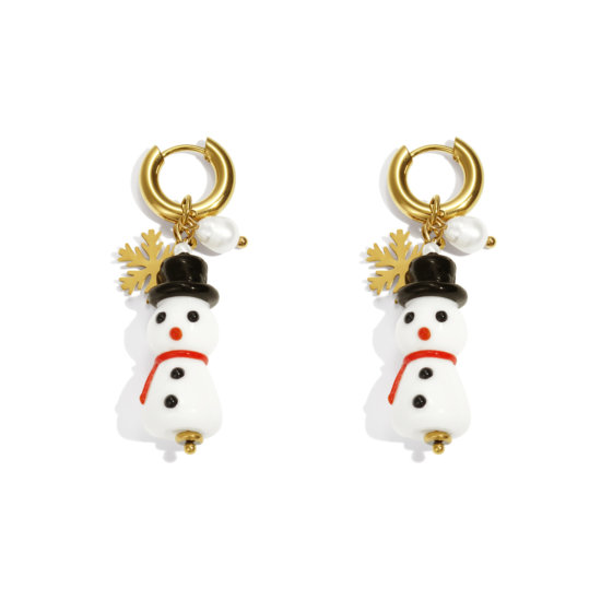 Ohrringe Schneemann Edelstahl Gold