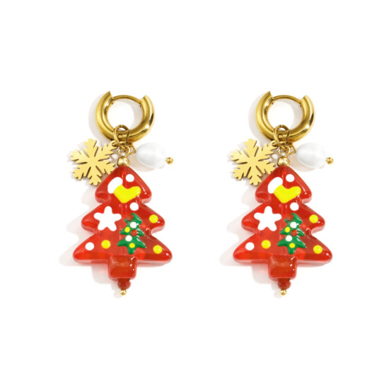 Ohrringe Christmastree Edelstahl Gold