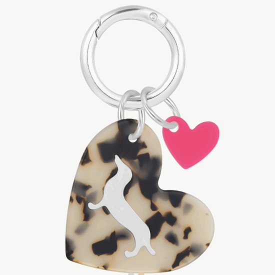 Schlüsselanhänger Dackel Herz Silber Schlüsselanhänger Dackel Herz Silber