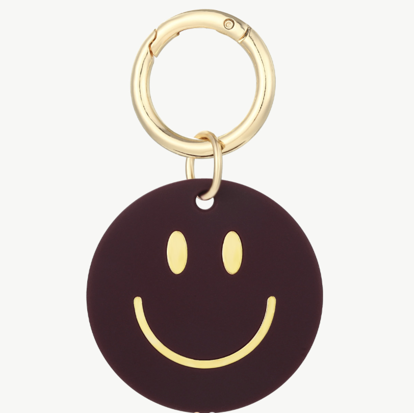 Schlüsselanhänger Smiley Bordeaux Gold Schlüsselanhänger Smiley Bordeaux Gold
