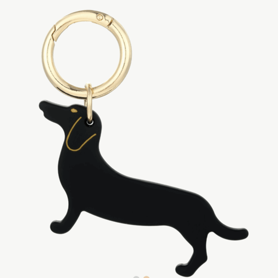 Schlüsselanhänger Dackel Schwarz Gold