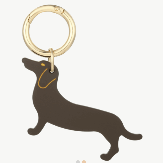 Schlüsselanhänger Dackel Braun Gold