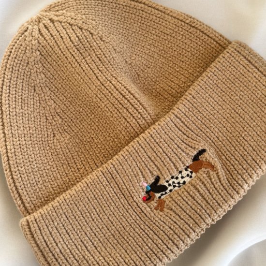 Mütze Dackel Camel Mütze Dackel Camel