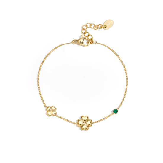 Armband Kleeblatt Grün Edelstahl Gold Armband Kleeblatt Grün Edelstahl Gold