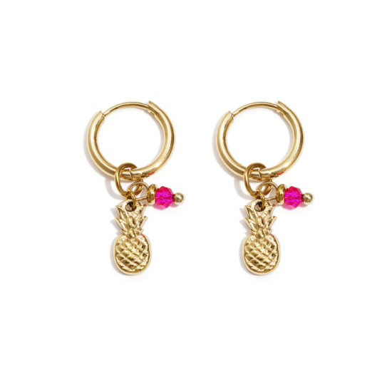 Ohrringe Ananas Gold Edelstahl