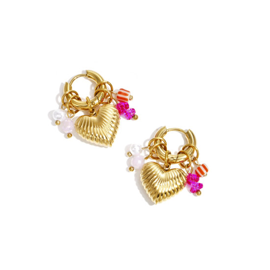 Ohrringe Heart Pink Gold