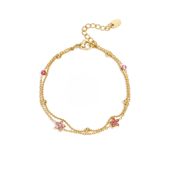 Armband Little Flower Zirconia Edelstahl Gold Armband Little Flower Zirconia Edelstahl Gold