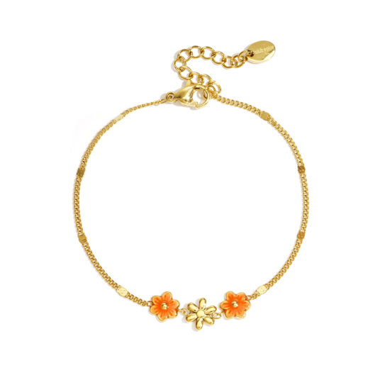 Armband Orange Flower Edelstahl Gold Armband Orange Flower Edelstahl Gold