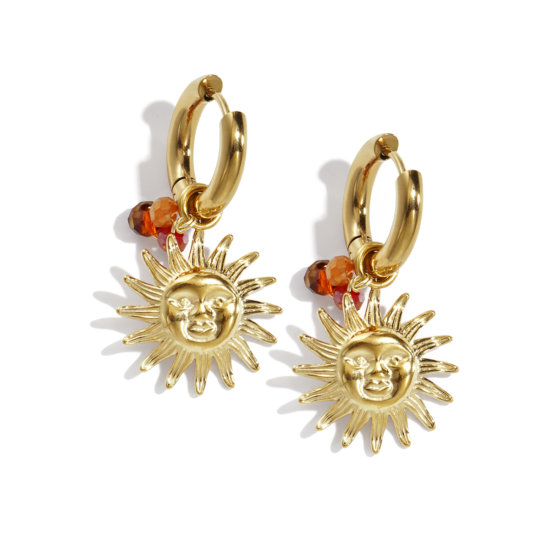 Ohrringe Sun Brown Edelstahl