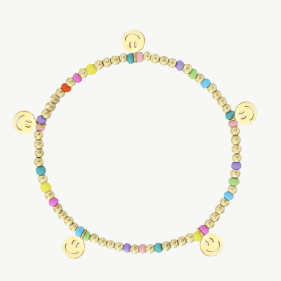 Armband Smiley Edelstahl Gold