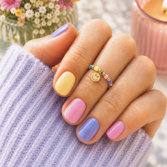 Ring Smiley Gold Edelstahl Ring Smiley Gold Edelstahl