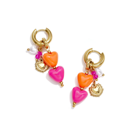 Ohrringe Pink & Orange Heart Ohrringe Pink & Orange Heart
