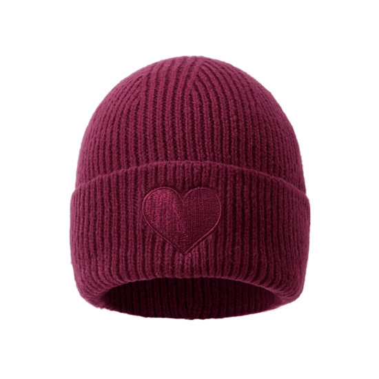 Mütze Heart Weinrot