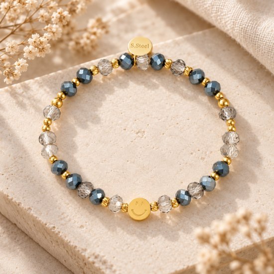 Armband Blue Smiley Edelstahl Armband Blue Smiley Edelstahl