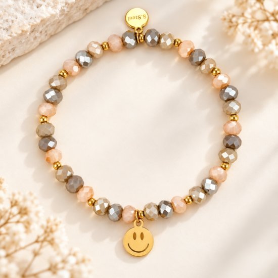 Armband Smiley Gold Edelstahl Armband Smiley Gold Edelstahl