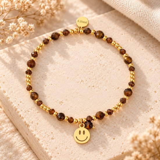 Armband Brown Smiley Edelstahl Armband Brown Smiley Edelstahl